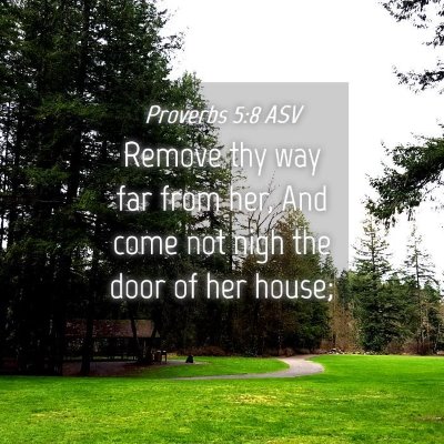 Picture 04 - Proverbs 5:8 ASV - Remove thy way far from her, And come not nigh - Bible Verse Picture