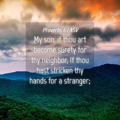 Picture 04 - Proverbs 6:1 ASV - My son, if thou art become surety for thy - Bible Verse Picture