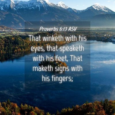 Picture 04 - Proverbs 6:13 ASV - That winketh with his eyes, that speaketh with - Bible Verse Picture