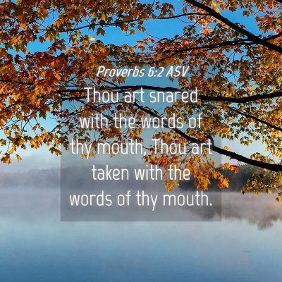 Picture 04 - Proverbs 6:2 ASV - Thou art snared with the words of thy mouth, Thou - Bible Verse Picture