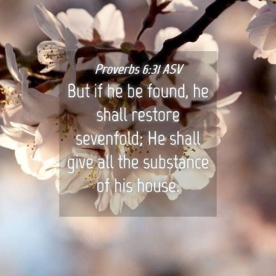 Picture 04 - Proverbs 6:31 ASV - But if he be found, he shall restore sevenfold; - Bible Verse Picture