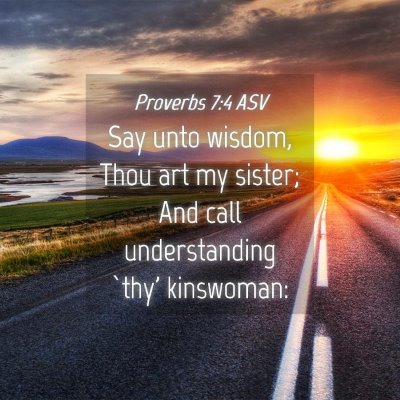Picture 04 - Proverbs 7:4 ASV - Say unto wisdom, Thou art my sister; And call - Bible Verse Picture