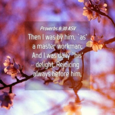 Picture 04 - Proverbs 8:30 ASV - Then I was by him, `as' a master workman; And I - Bible Verse Picture