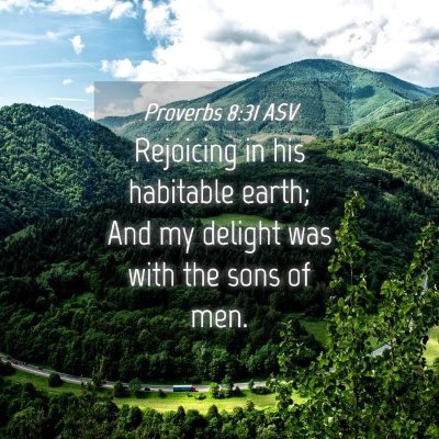Picture 04 - Proverbs 8:31 ASV - Rejoicing in his habitable earth; And my delight - Bible Verse Picture