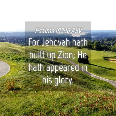 Picture 04 - Psalms 102:16 ASV - For Jehovah hath built up Zion; He hath appeared - Bible Verse Picture