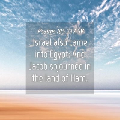 Picture 04 - Psalms 105:23 ASV - Israel also came into Egypt; And Jacob sojourned - Bible Verse Picture