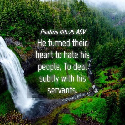 Picture 04 - Psalms 105:25 ASV - He turned their heart to hate his people, To deal - Bible Verse Picture