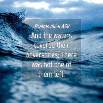 Picture 04 - Psalms 106:11 ASV - And the waters covered their adversaries; There - Bible Verse Picture