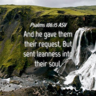 Picture 04 - Psalms 106:15 ASV - And he gave them their request, But sent leanness - Bible Verse Picture