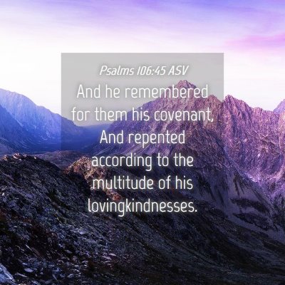 Picture 04 - Psalms 106:45 ASV - And he remembered for them his covenant, And - Bible Verse Picture