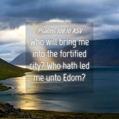 Picture 04 - Psalms 108:10 ASV - Who will bring me into the fortified city? Who - Bible Verse Picture