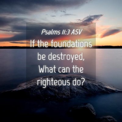 Picture 04 - Psalms 11:3 ASV - If the foundations be destroyed, What can the - Bible Verse Picture