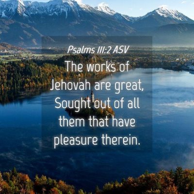 Picture 04 - Psalms 111:2 ASV - The works of Jehovah are great, Sought out of all - Bible Verse Picture