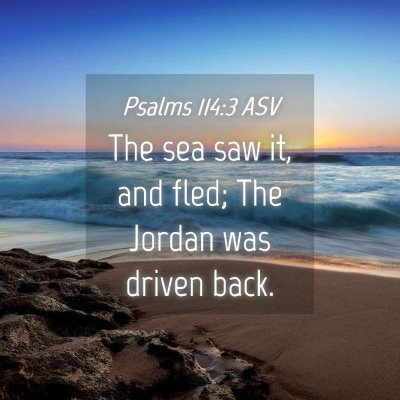 Picture 04 - Psalms 114:3 ASV - The sea saw it, and fled; The Jordan was driven - Bible Verse Picture