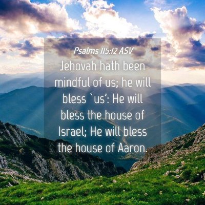 Picture 04 - Psalms 115:12 ASV - Jehovah hath been mindful of us; he will bless - Bible Verse Picture