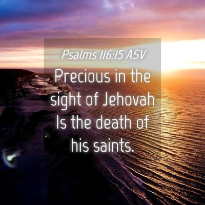 Picture 04 - Psalms 116:15 ASV - Precious in the sight of Jehovah Is the death of - Bible Verse Picture