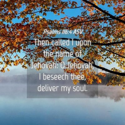 Picture 04 - Psalms 116:4 ASV - Then called I upon the name of Jehovah: O - Bible Verse Picture