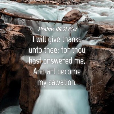 Picture 04 - Psalms 118:21 ASV - I will give thanks unto thee; for thou hast - Bible Verse Picture