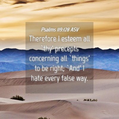 Picture 04 - Psalms 119:128 ASV - Therefore I esteem all `thy' precepts concerning - Bible Verse Picture