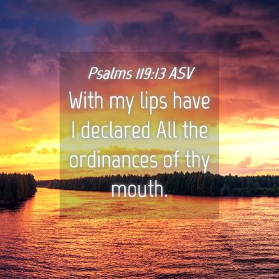 Picture 04 - Psalms 119:13 ASV - With my lips have I declared All the ordinances - Bible Verse Picture