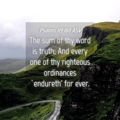 Picture 04 - Psalms 119:160 ASV - The sum of thy word is truth; And every one of - Bible Verse Picture