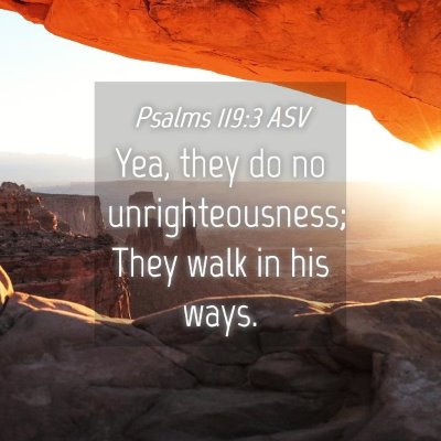 Picture 04 - Psalms 119:3 ASV - Yea, they do no unrighteousness; They walk in his - Bible Verse Picture