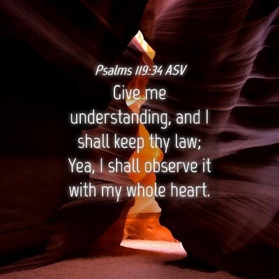 Picture 04 - Psalms 119:34 ASV - Give me understanding, and I shall keep thy law; - Bible Verse Picture
