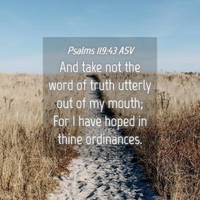Picture 04 - Psalms 119:43 ASV - And take not the word of truth utterly out of my - Bible Verse Picture