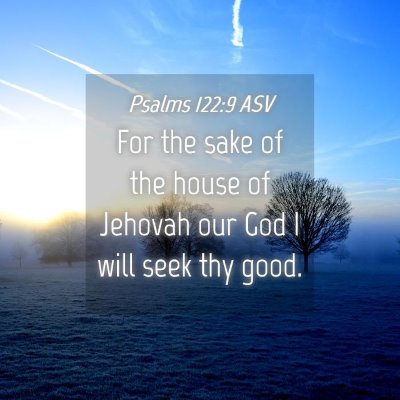 Picture 04 - Psalms 122:9 ASV - For the sake of the house of Jehovah our God I - Bible Verse Picture