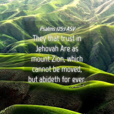 Picture 04 - Psalms 125:1 ASV - They that trust in Jehovah Are as mount Zion, - Bible Verse Picture
