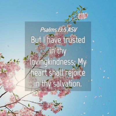 Picture 04 - Psalms 13:5 ASV - But I have trusted in thy lovingkindness; My - Bible Verse Picture