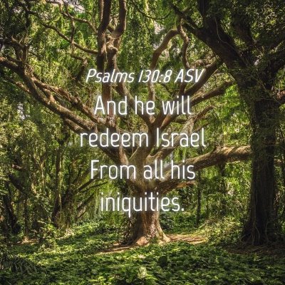 Picture 04 - Psalms 130:8 ASV - And he will redeem Israel From all his - Bible Verse Picture