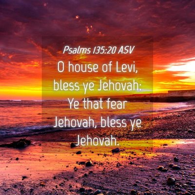 Picture 04 - Psalms 135:20 ASV - O house of Levi, bless ye Jehovah: Ye that fear - Bible Verse Picture
