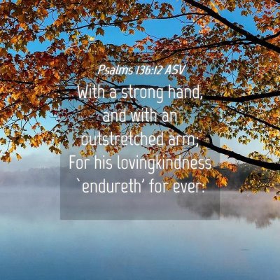 Picture 04 - Psalms 136:12 ASV - With a strong hand, and with an outstretched arm; - Bible Verse Picture
