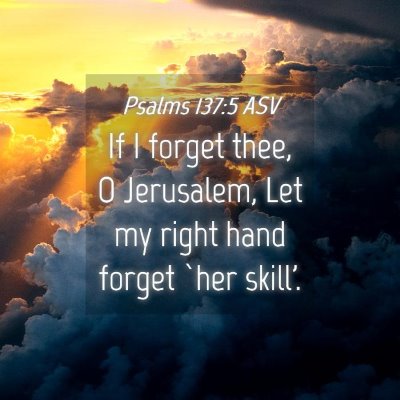 Picture 04 - Psalms 137:5 ASV - If I forget thee, O Jerusalem, Let my right hand - Bible Verse Picture