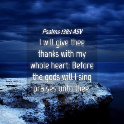 Picture 04 - Psalms 138:1 ASV - I will give thee thanks with my whole heart: - Bible Verse Picture