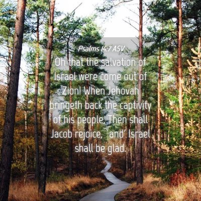 Picture 04 - Psalms 14:7 ASV - Oh that the salvation of Israel were come out of - Bible Verse Picture