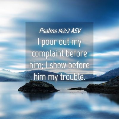 Picture 04 - Psalms 142:2 ASV - I pour out my complaint before him; I show before - Bible Verse Picture
