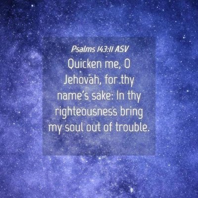 Picture 04 - Psalms 143:11 ASV - Quicken me, O Jehovah, for thy name's sake: In - Bible Verse Picture