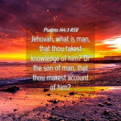 Picture 04 - Psalms 144:3 ASV - Jehovah, what is man, that thou takest knowledge - Bible Verse Picture