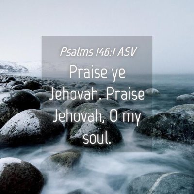 Picture 04 - Psalms 146:1 ASV - Praise ye Jehovah. Praise Jehovah, O my - Bible Verse Picture