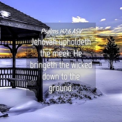Picture 04 - Psalms 147:6 ASV - Jehovah upholdeth the meek: He bringeth the - Bible Verse Picture