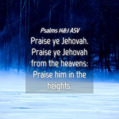 Picture 04 - Psalms 148:1 ASV - Praise ye Jehovah. Praise ye Jehovah from the - Bible Verse Picture