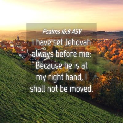 Picture 04 - Psalms 16:8 ASV - I have set Jehovah always before me: Because he - Bible Verse Picture