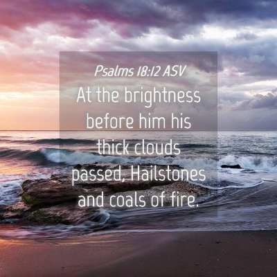 Picture 04 - Psalms 18:12 ASV - At the brightness before him his thick clouds - Bible Verse Picture