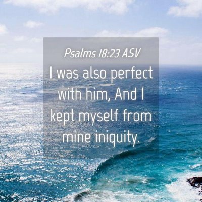 Picture 04 - Psalms 18:23 ASV - I was also perfect with him, And I kept myself - Bible Verse Picture
