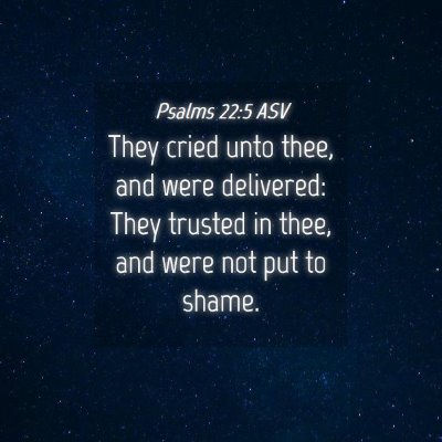 Picture 04 - Psalms 22:5 ASV - They cried unto thee, and were delivered: They - Bible Verse Picture