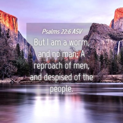 Picture 04 - Psalms 22:6 ASV - But I am a worm, and no man; A reproach of men, - Bible Verse Picture