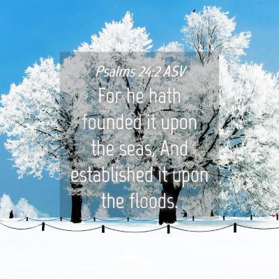 Picture 04 - Psalms 24:2 ASV - For he hath founded it upon the seas, And - Bible Verse Picture