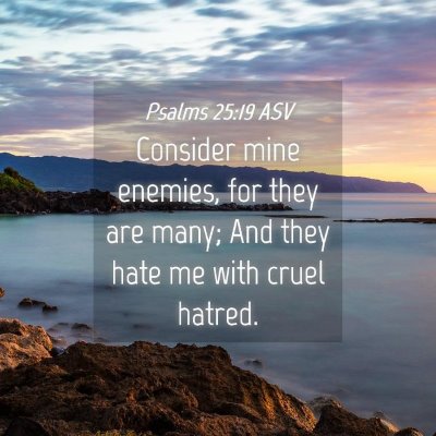 Picture 04 - Psalms 25:19 ASV - Consider mine enemies, for they are many; And - Bible Verse Picture